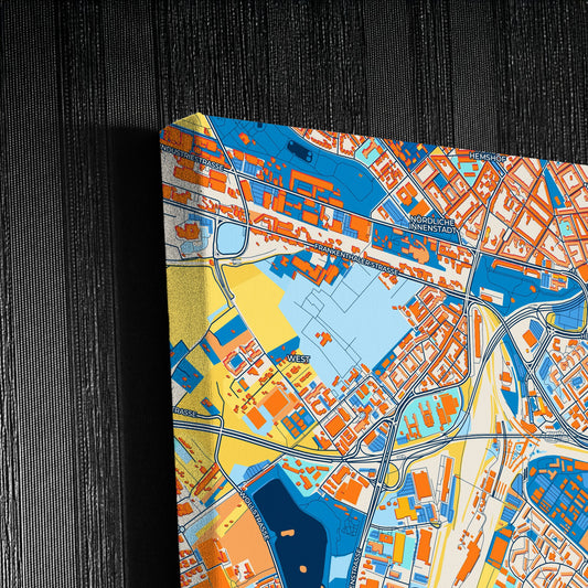 Ludwigshafen Am Rhein Germany Colorful City Map Canvas Print Detail