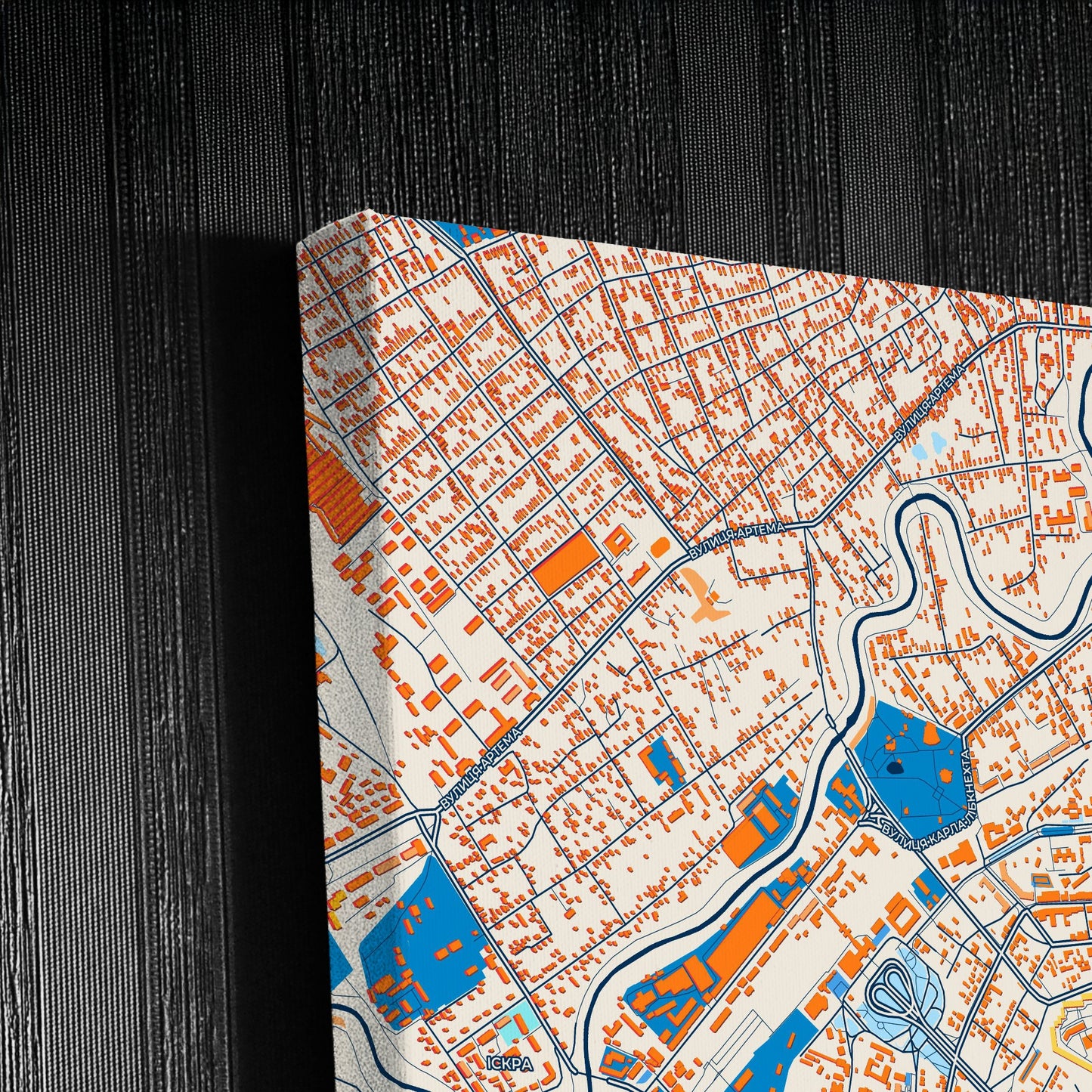 Луганськ Ukraine Colorful City Map Canvas Print Detail