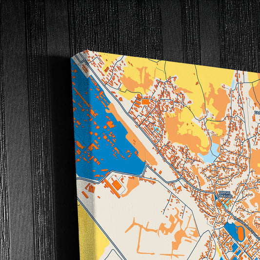 Lukavac Bosnia And Herzegovina Colorful City Map Canvas Print Detail