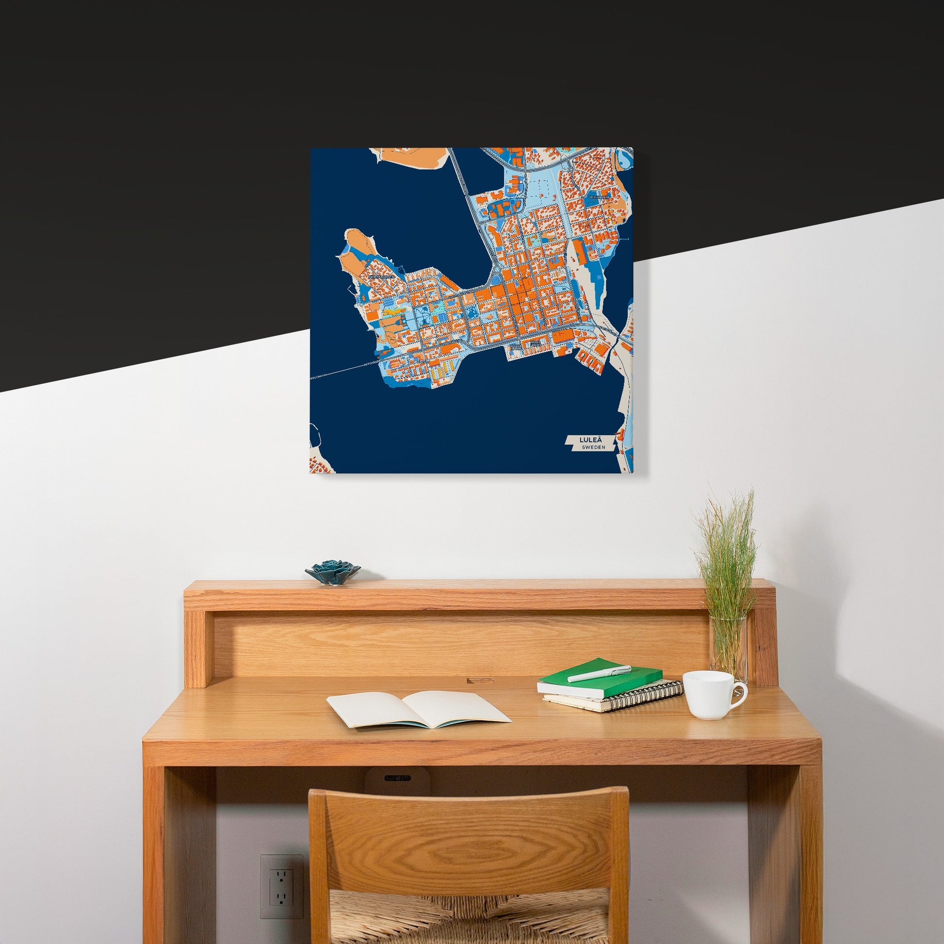 Luleå Sweden Colorful City Map Canvas Print Scene