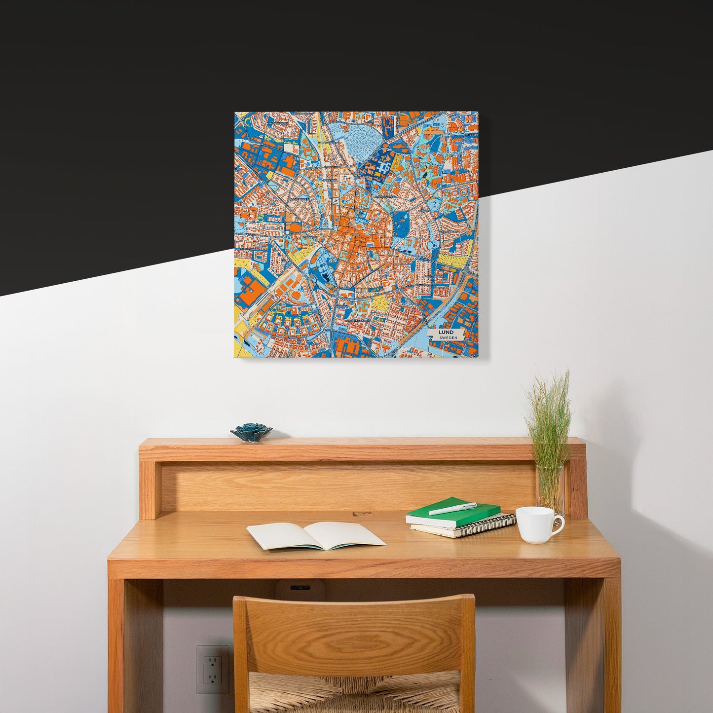 Lund Sweden Colorful City Map Canvas Print Scene