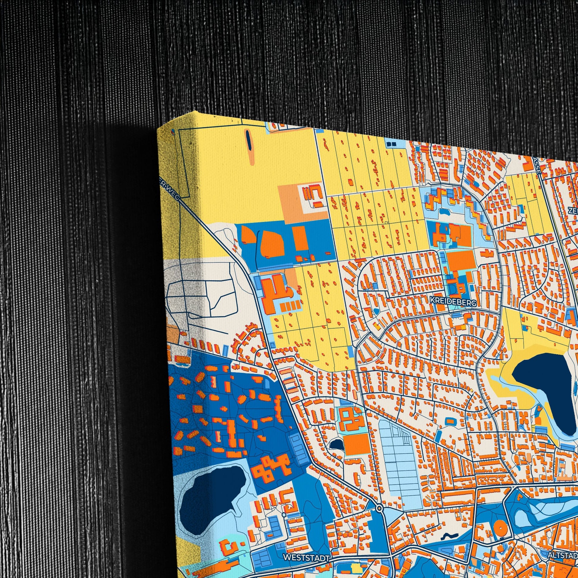 Lüneburg Germany Colorful City Map Canvas Print Detail