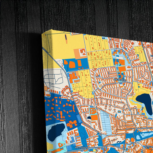 Lüneburg Germany Colorful City Map Canvas Print Detail