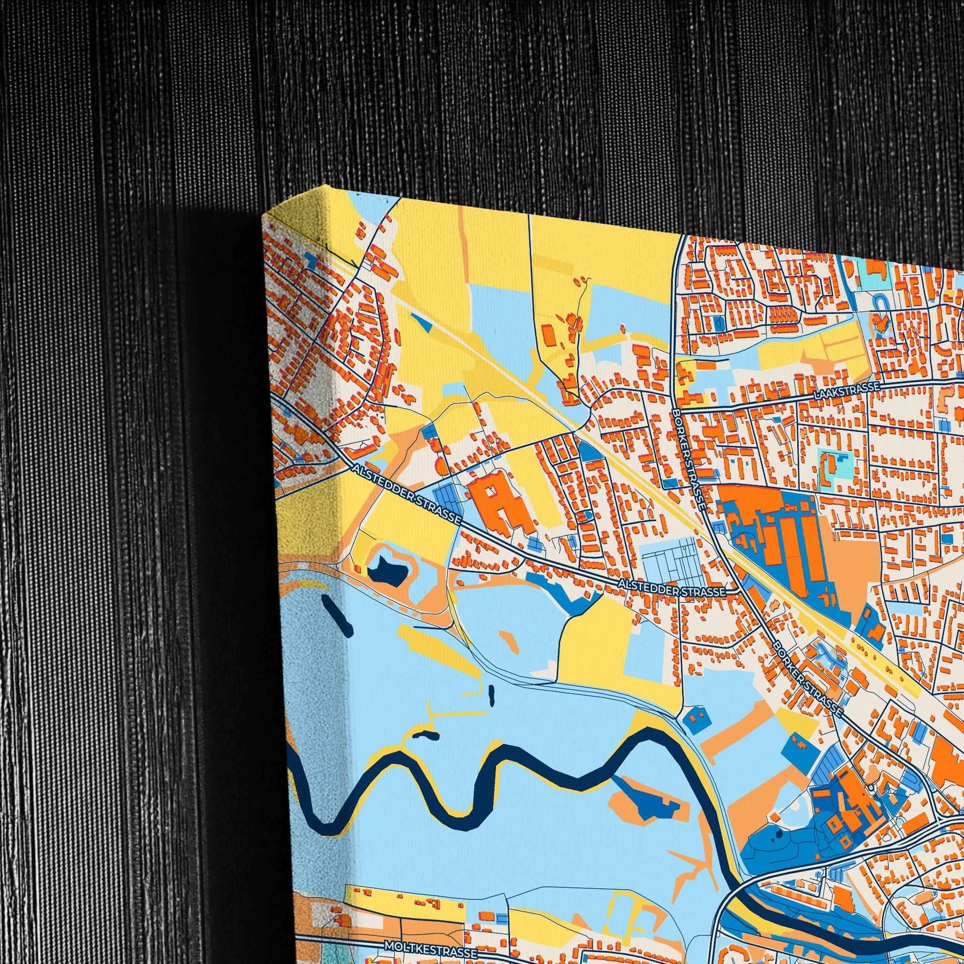 Lünen Germany Colorful City Map Canvas Print Detail