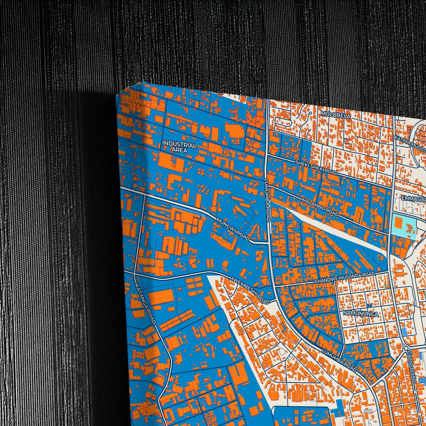 Lusaka Zambia Colorful City Map Canvas Print Detail