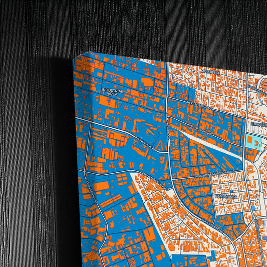 Lusaka Zambia Colorful City Map Canvas Print Detail