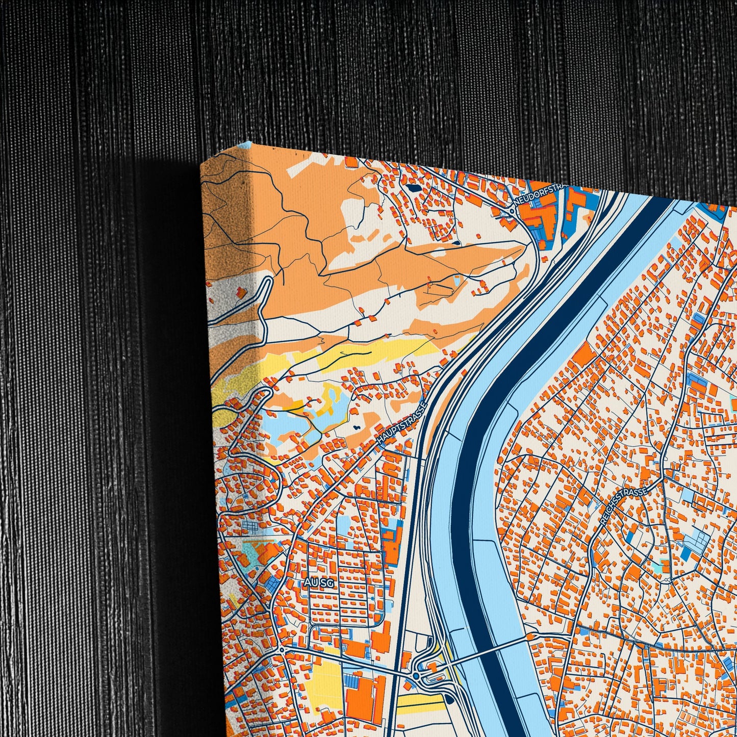 Lustenau Austria Colorful City Map Canvas Print Detail