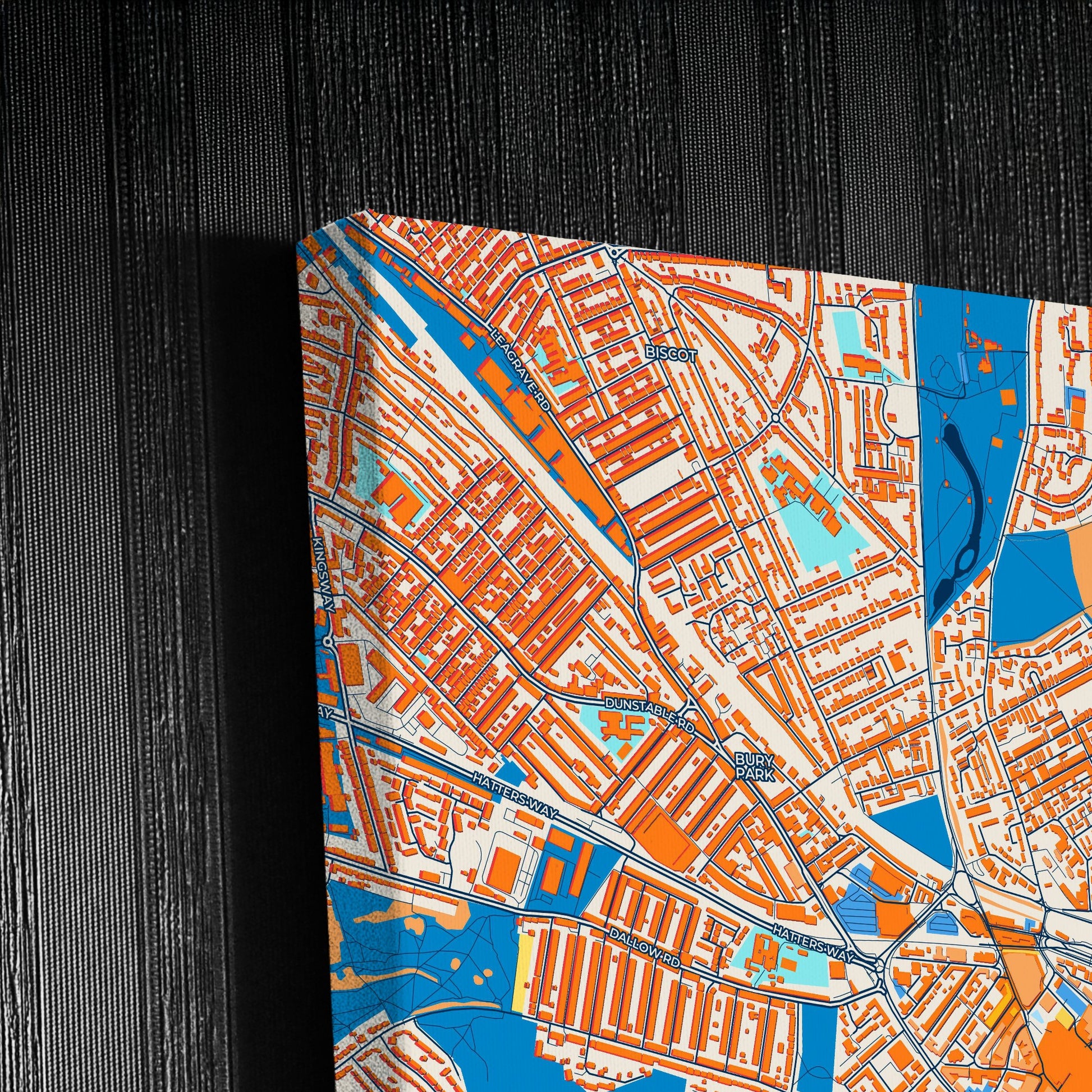 Luton England Colorful City Map Canvas Print Detail