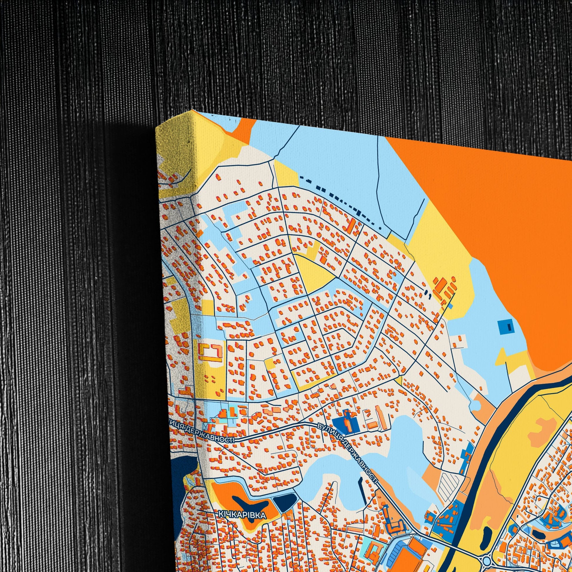 Луцьк Ukraine Colorful City Map Canvas Print Detail