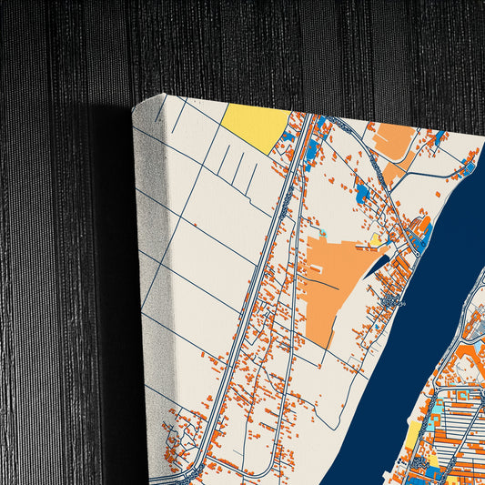 Luxor Egypt Colorful City Map Canvas Print Detail