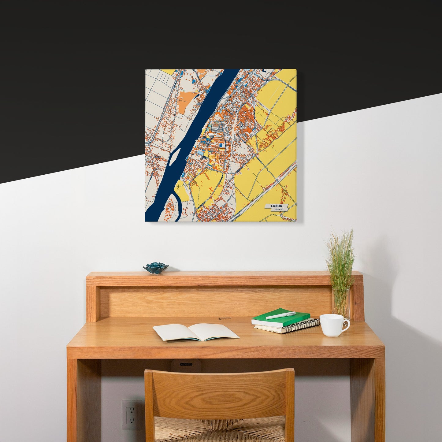 Luxor Egypt Colorful City Map Canvas Print Scene