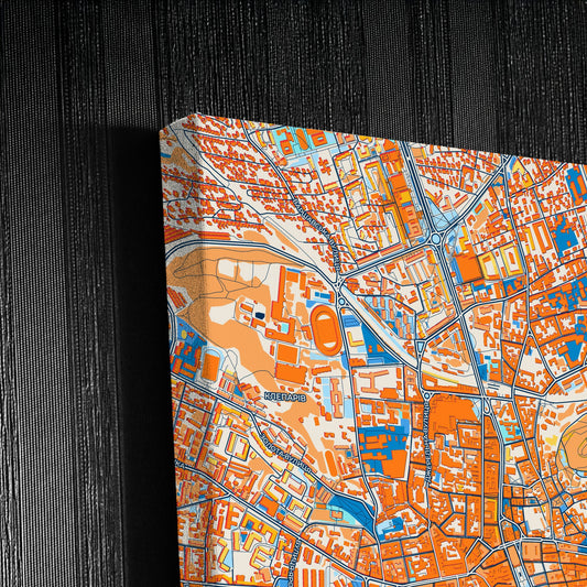 Львів Ukraine Colorful City Map Canvas Print Detail