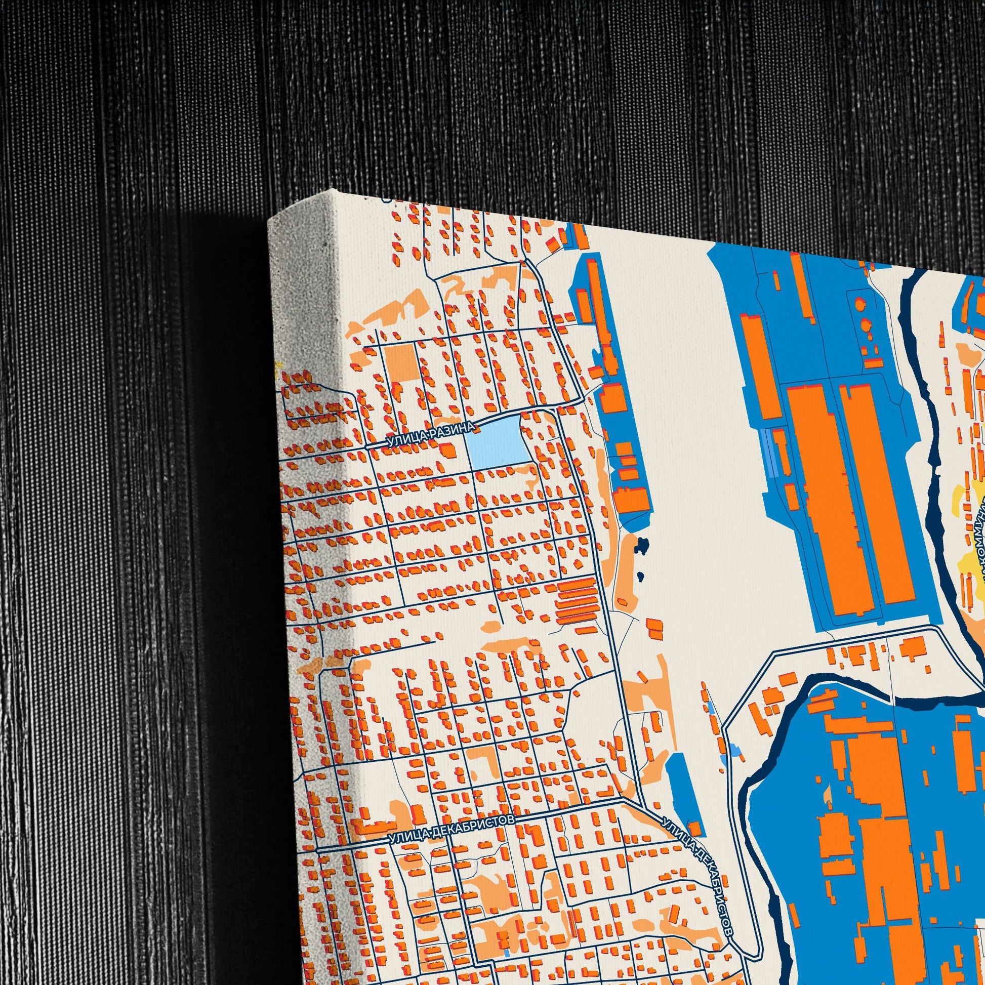 Лысьвенский Russia Colorful City Map Canvas Print Detail