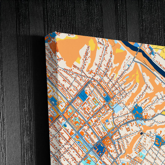 Лисичанськ Ukraine Colorful City Map Canvas Print Detail