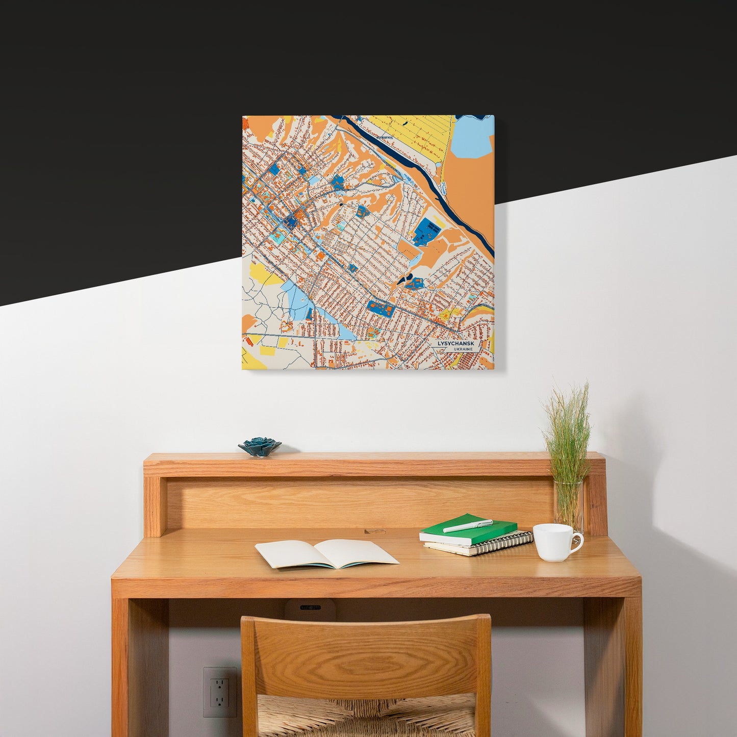 Лисичанськ Ukraine Colorful City Map Canvas Print Scene