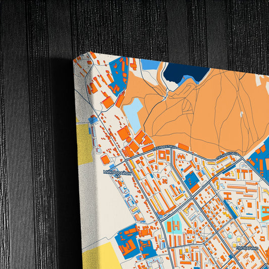 Лыткарино Russia Colorful City Map Canvas Print Detail