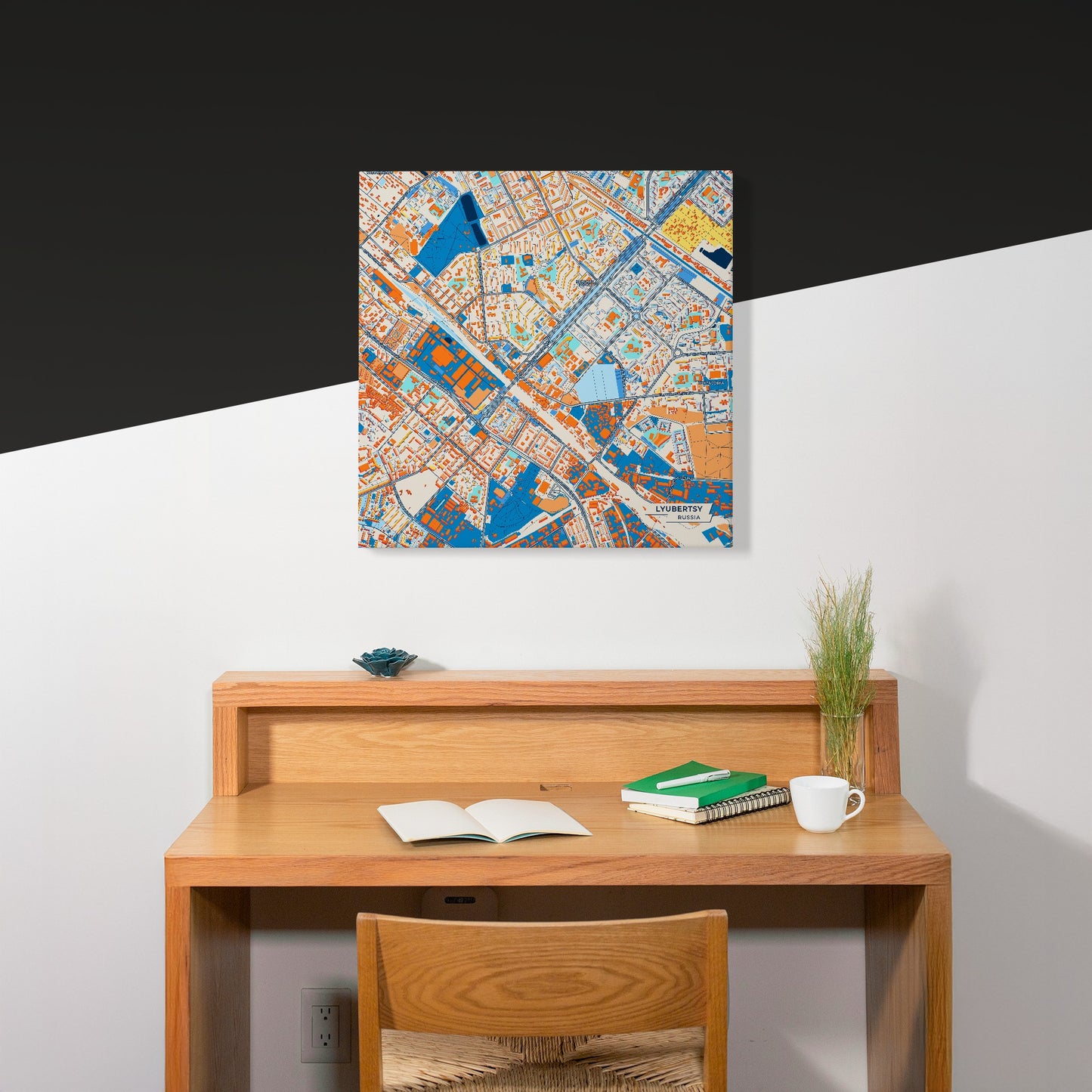 Люберцы Russia Colorful City Map Canvas Print Scene