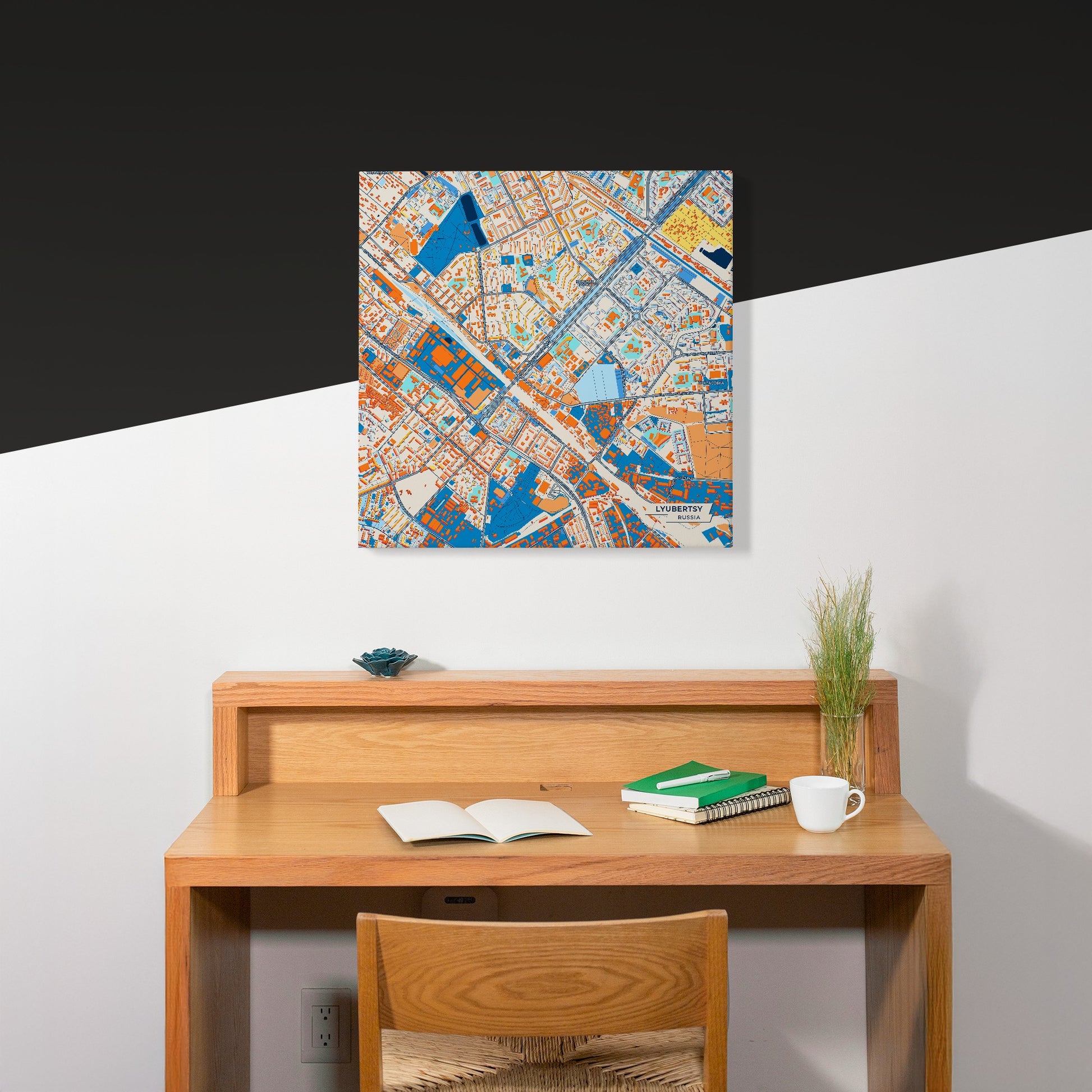 Люберцы Russia Colorful City Map Canvas Print Scene