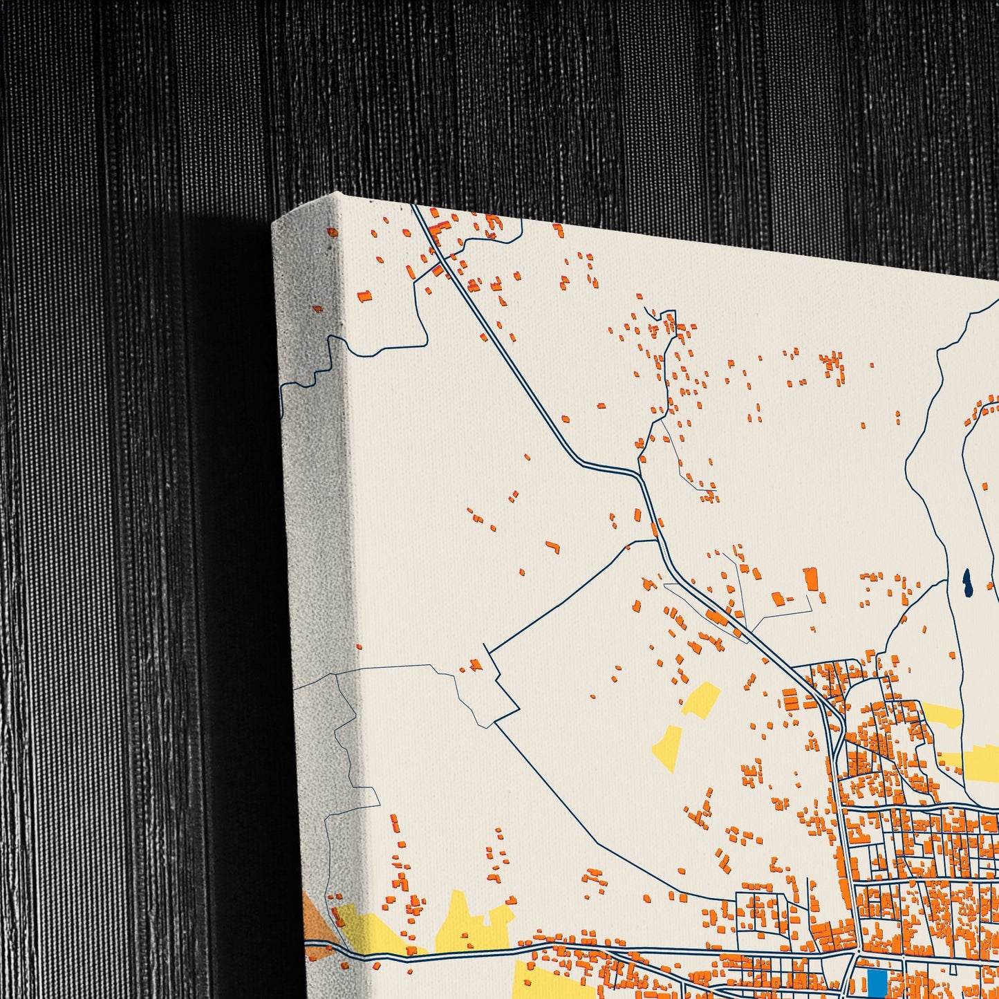 Maarat Al-Numaan Syria Colorful City Map Canvas Print Detail