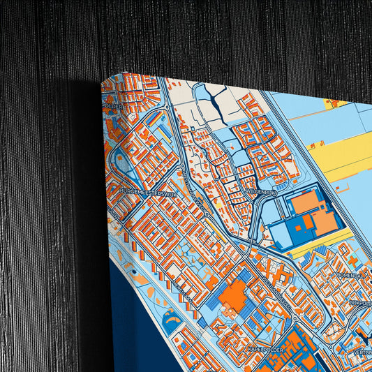 Maassluis Netherlands Colorful City Map Canvas Print Detail