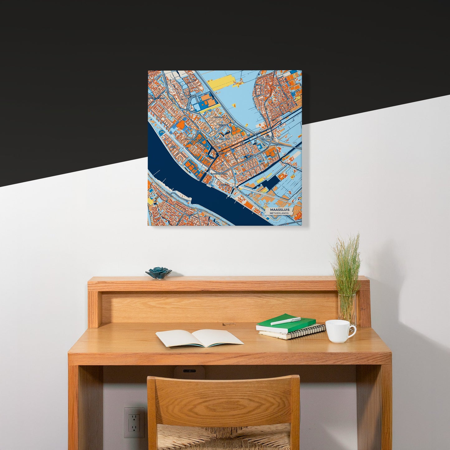 Maassluis Netherlands Colorful City Map Canvas Print Scene