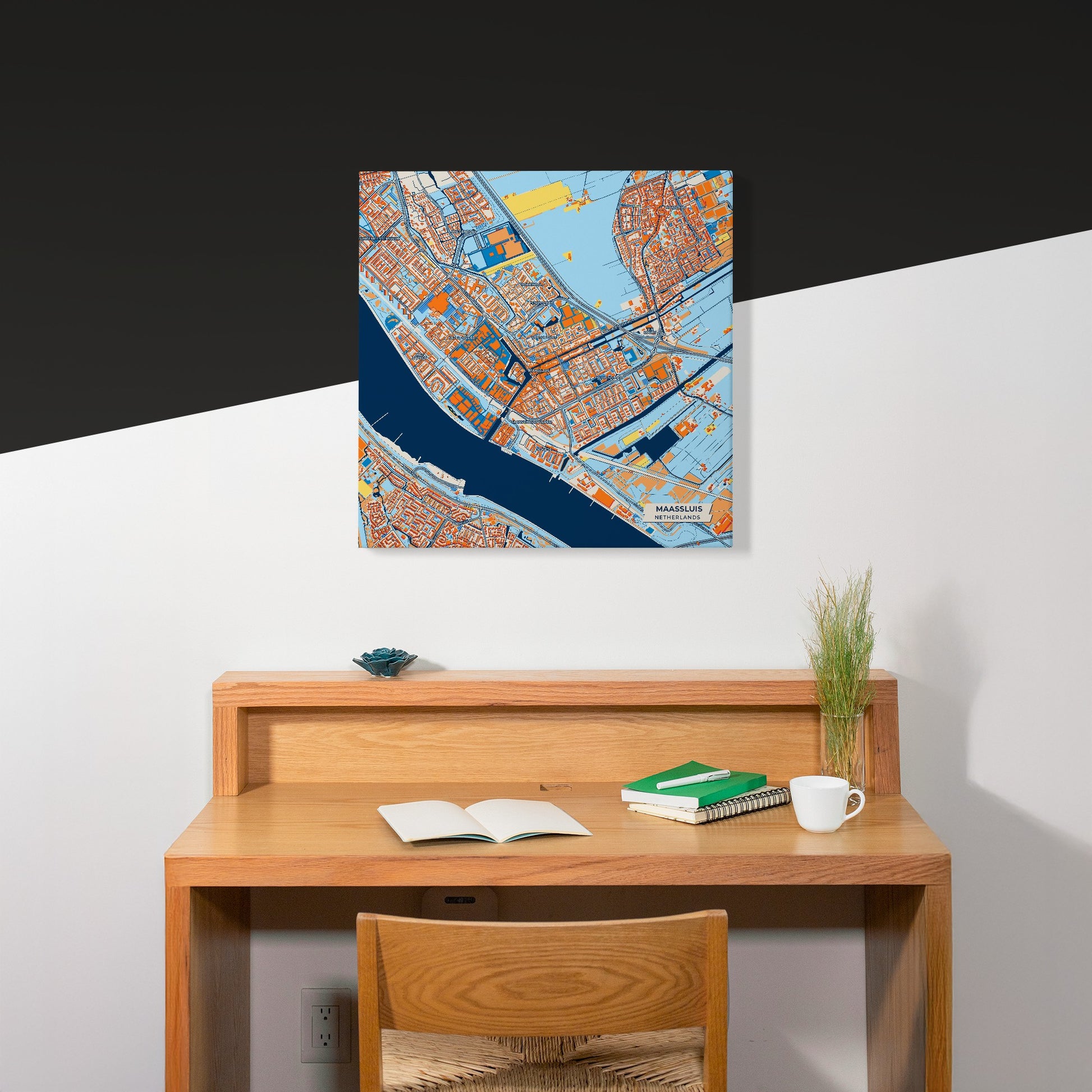 Maassluis Netherlands Colorful City Map Canvas Print Scene