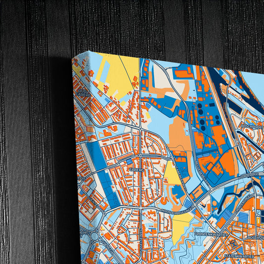 Maastricht Netherlands Colorful City Map Canvas Print Detail