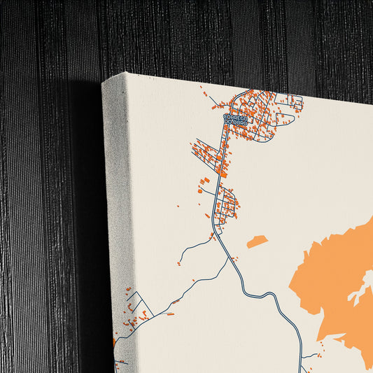 Macae Brazil Colorful City Map Canvas Print Detail