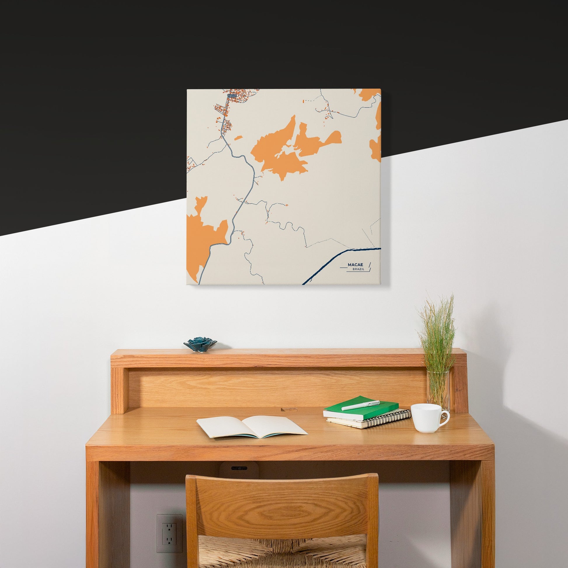 Macae Brazil Colorful City Map Canvas Print Scene