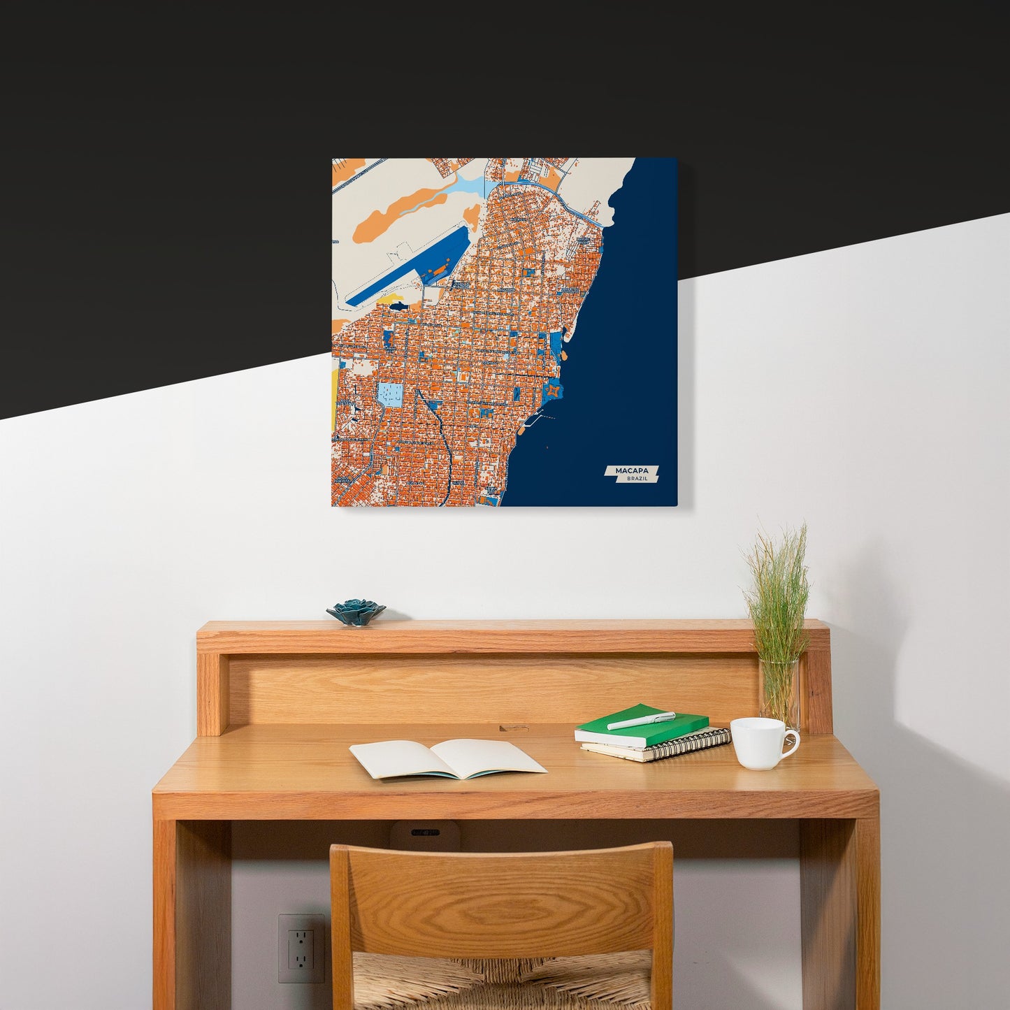 Macapa Brazil Colorful City Map Canvas Print Scene