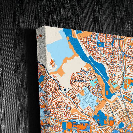 Macclesfield England Colorful City Map Canvas Print Detail