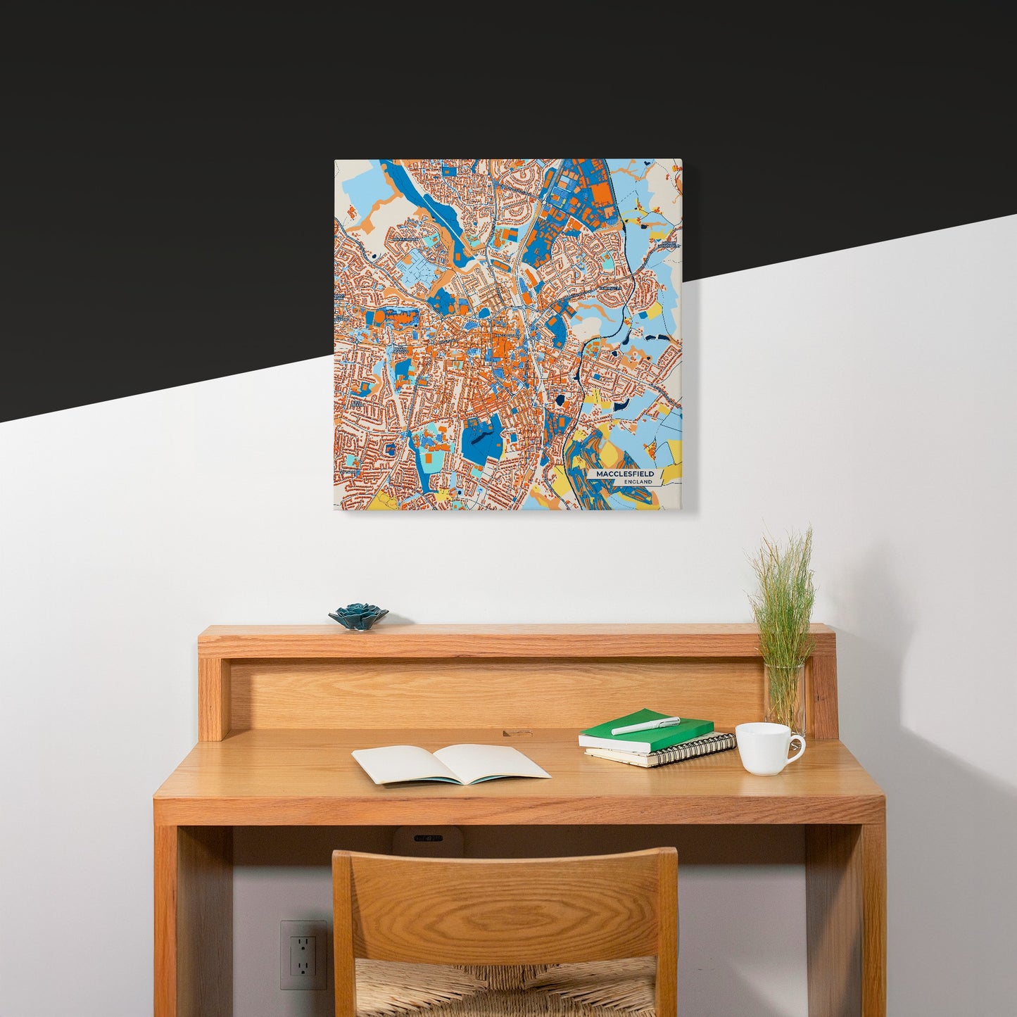 Macclesfield England Colorful City Map Canvas Print Scene