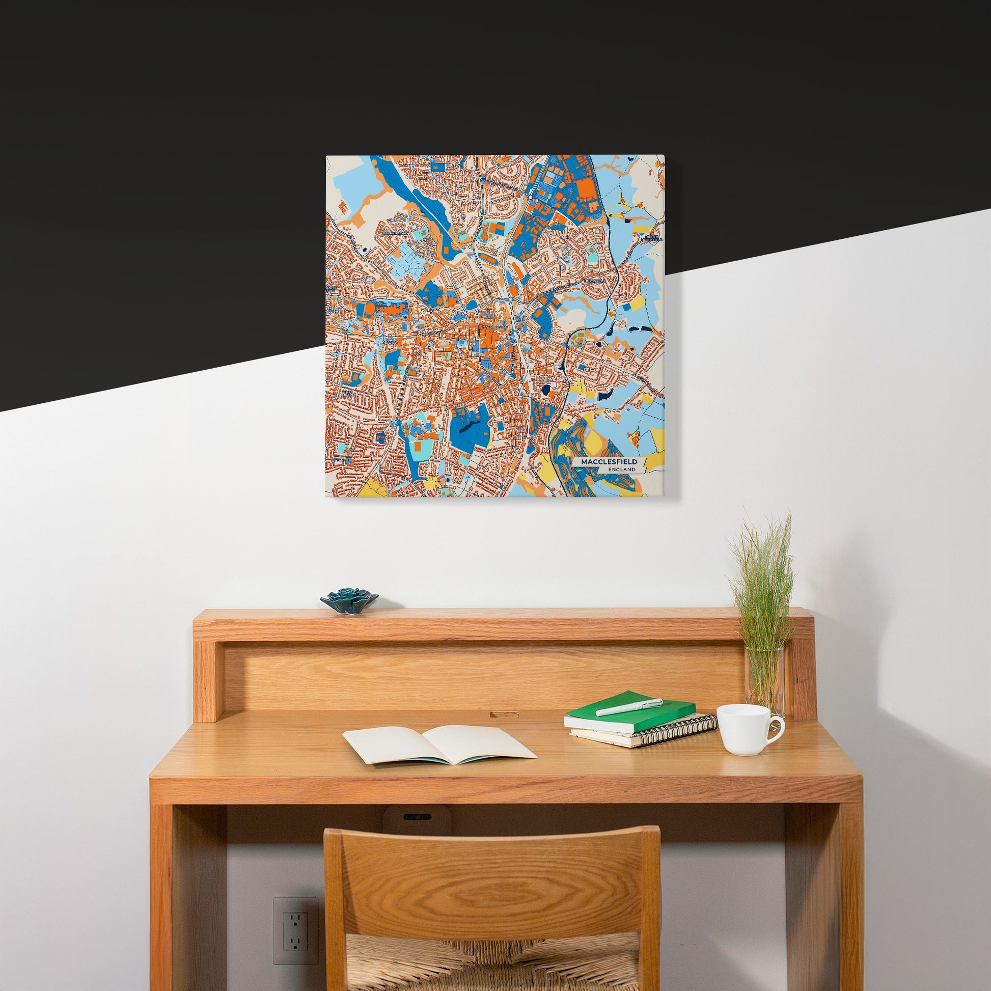 Macclesfield England Colorful City Map Canvas Print Scene