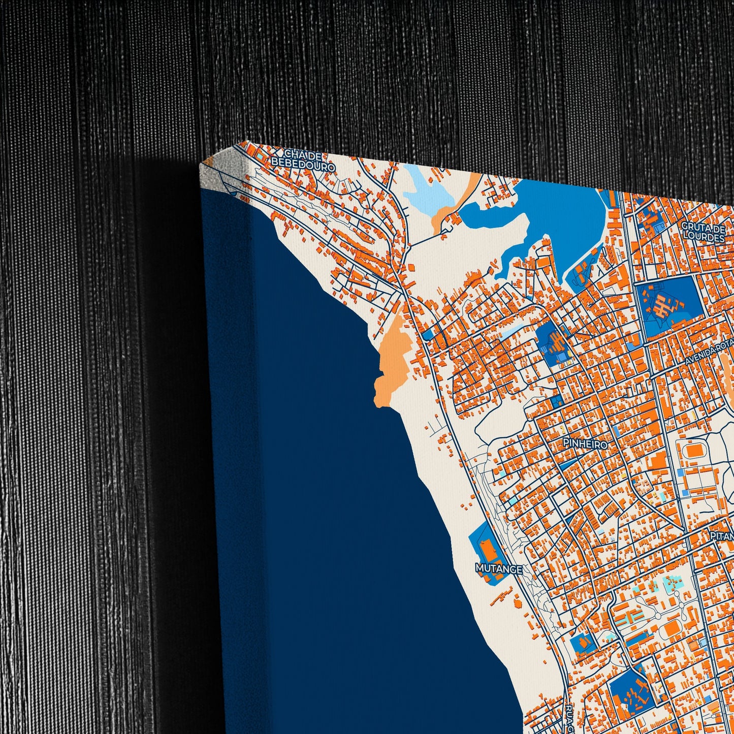 Maceio Brazil Colorful City Map Canvas Print Detail