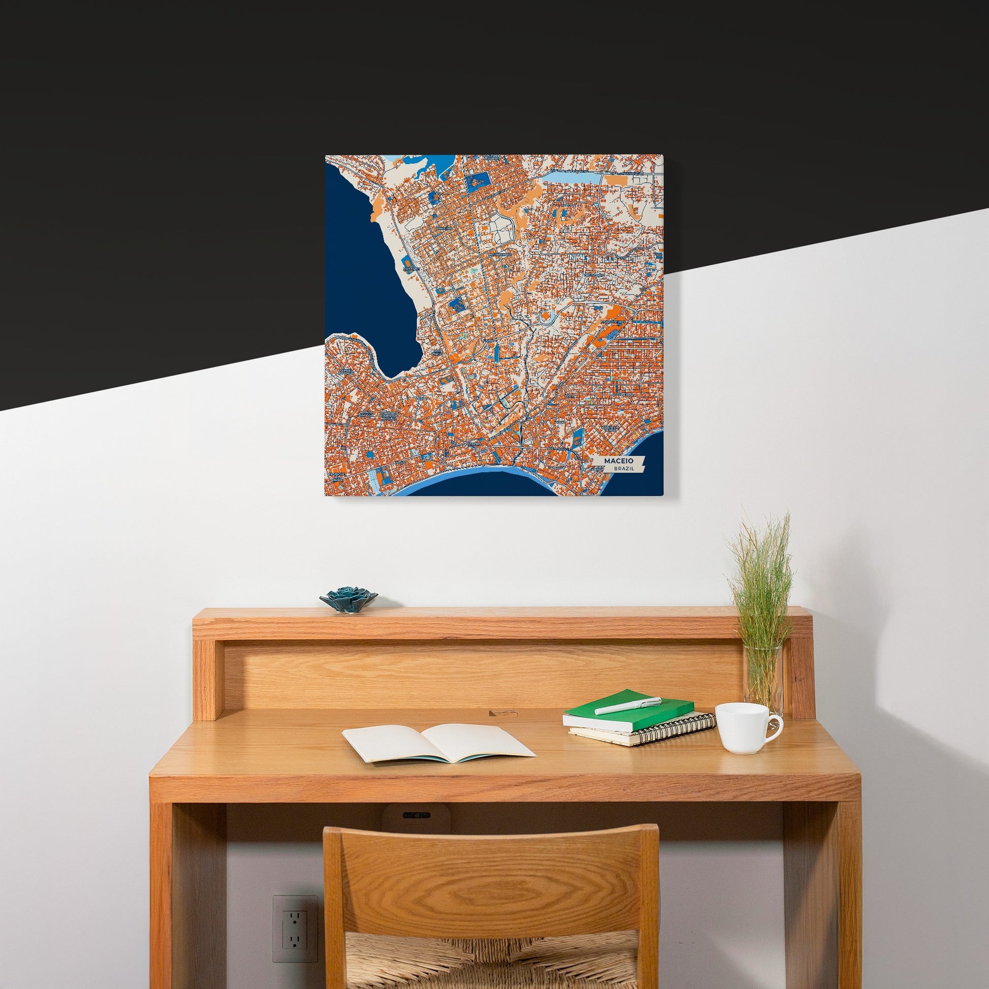 Maceio Brazil Colorful City Map Canvas Print Scene