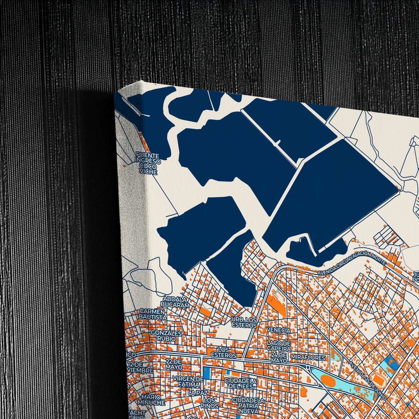 Machala Ecuador Colorful City Map Canvas Print Detail
