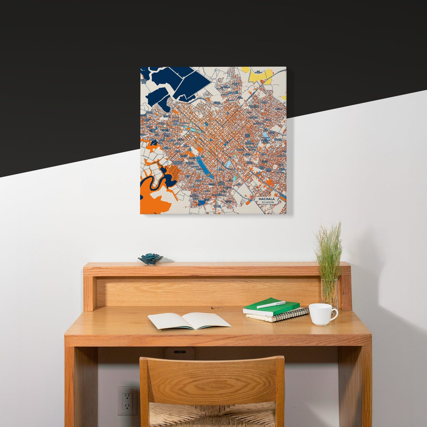 Machala Ecuador Colorful City Map Canvas Print Scene
