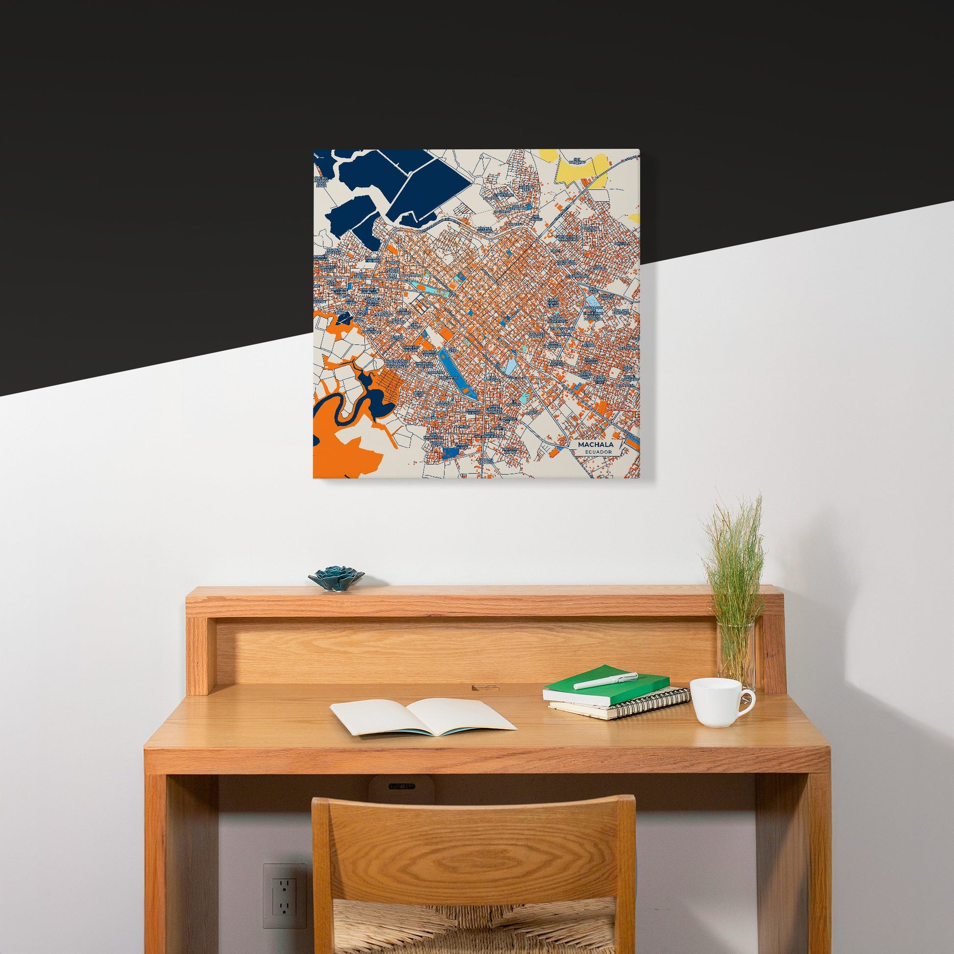 Machala Ecuador Colorful City Map Canvas Print Scene