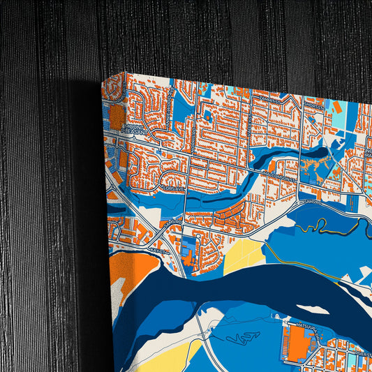 Mackay Australia Colorful City Map Canvas Print Detail