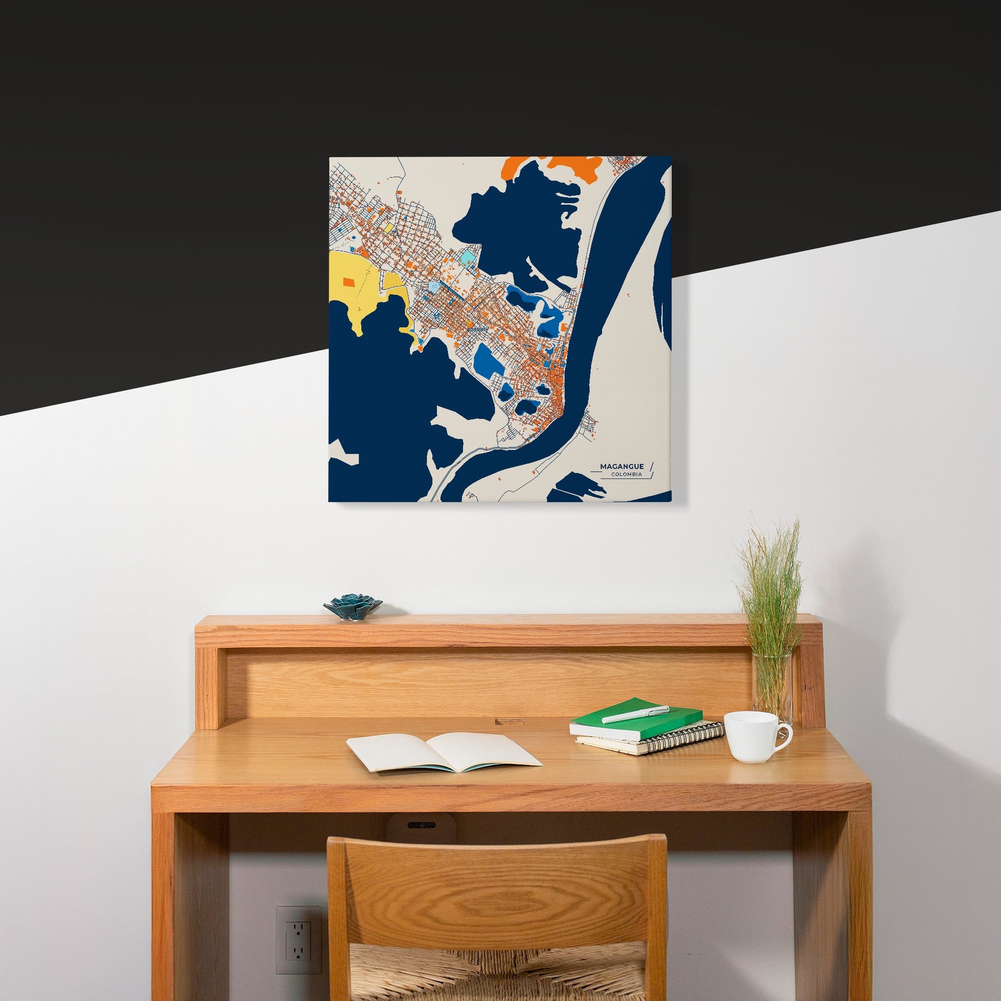 Magangue Colombia Colorful City Map Canvas Print Scene