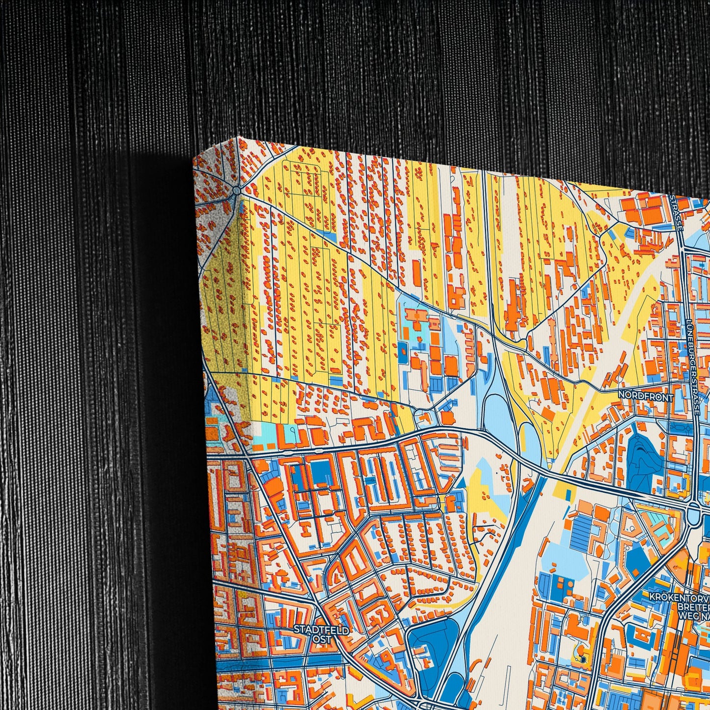 Magdeburg Germany Colorful City Map Canvas Print Detail