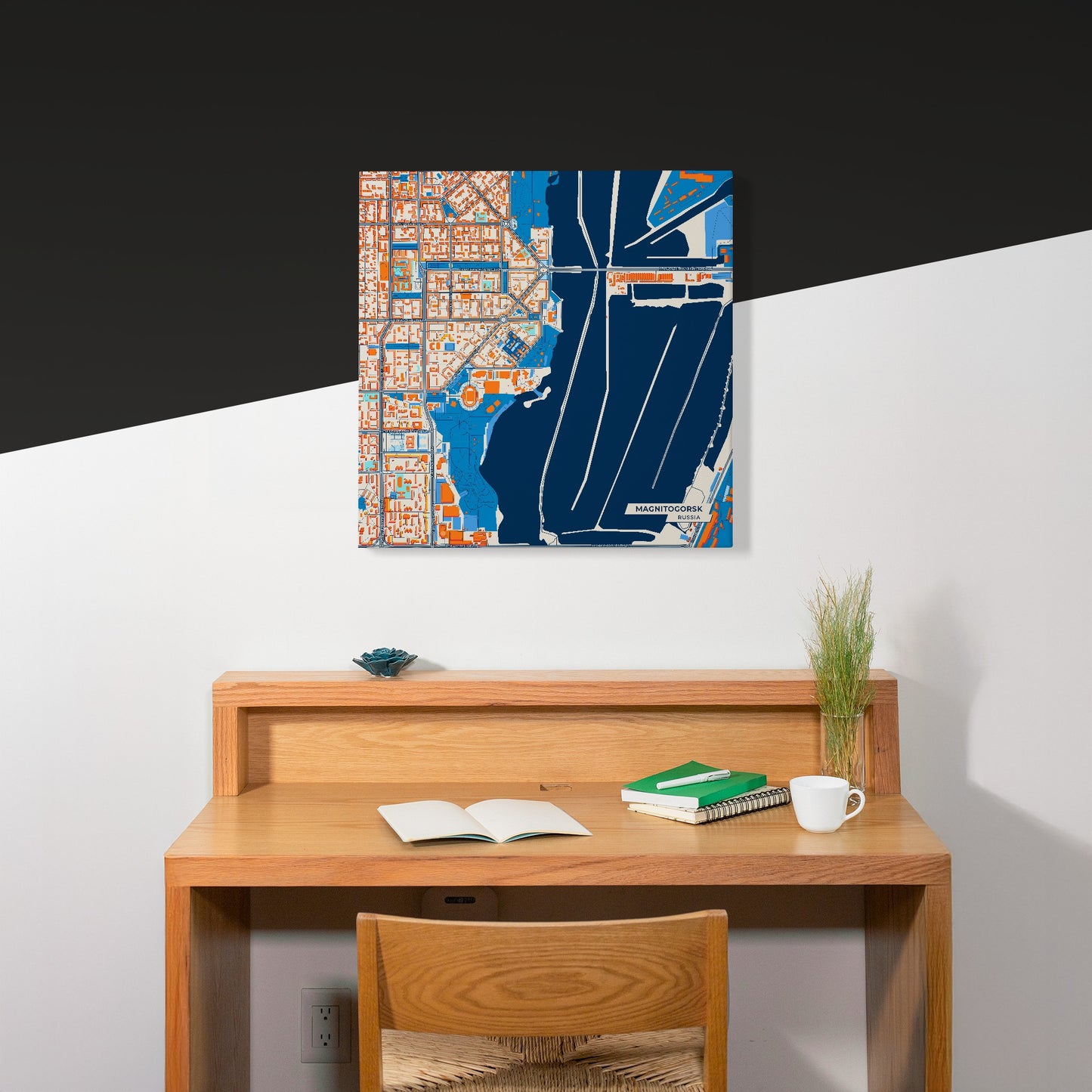 Магнитогорский Russia Colorful City Map Canvas Print Scene