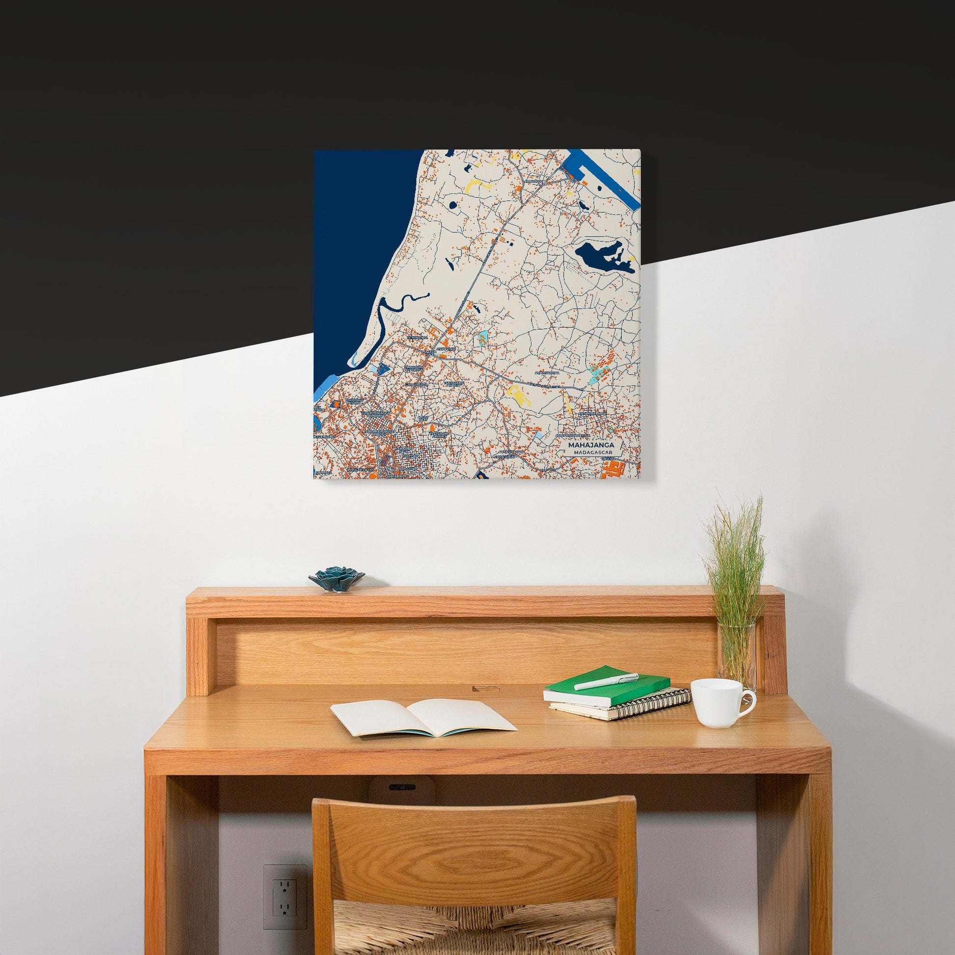 Mahajanga Madagascar Colorful City Map Canvas Print Scene