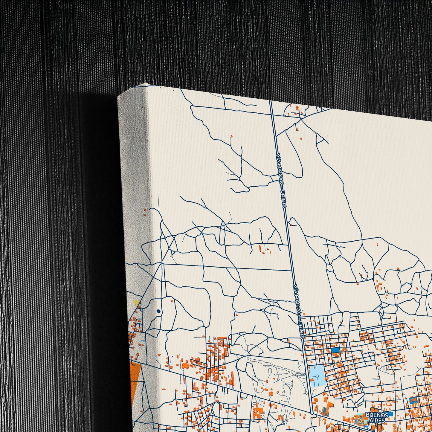 Maicao Colombia Colorful City Map Canvas Print Detail