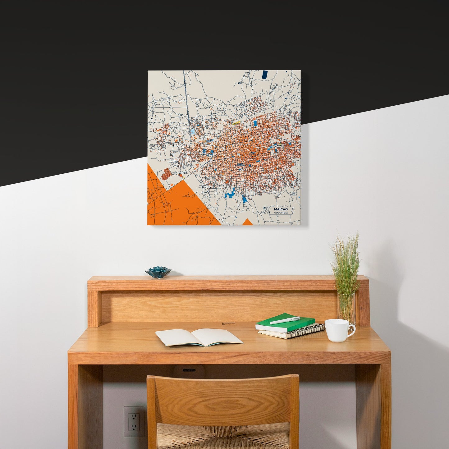 Maicao Colombia Colorful City Map Canvas Print Scene