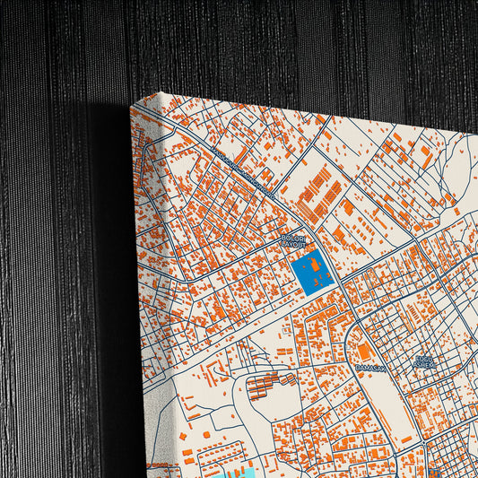 Maiduguri Nigeria Colorful City Map Canvas Print Detail