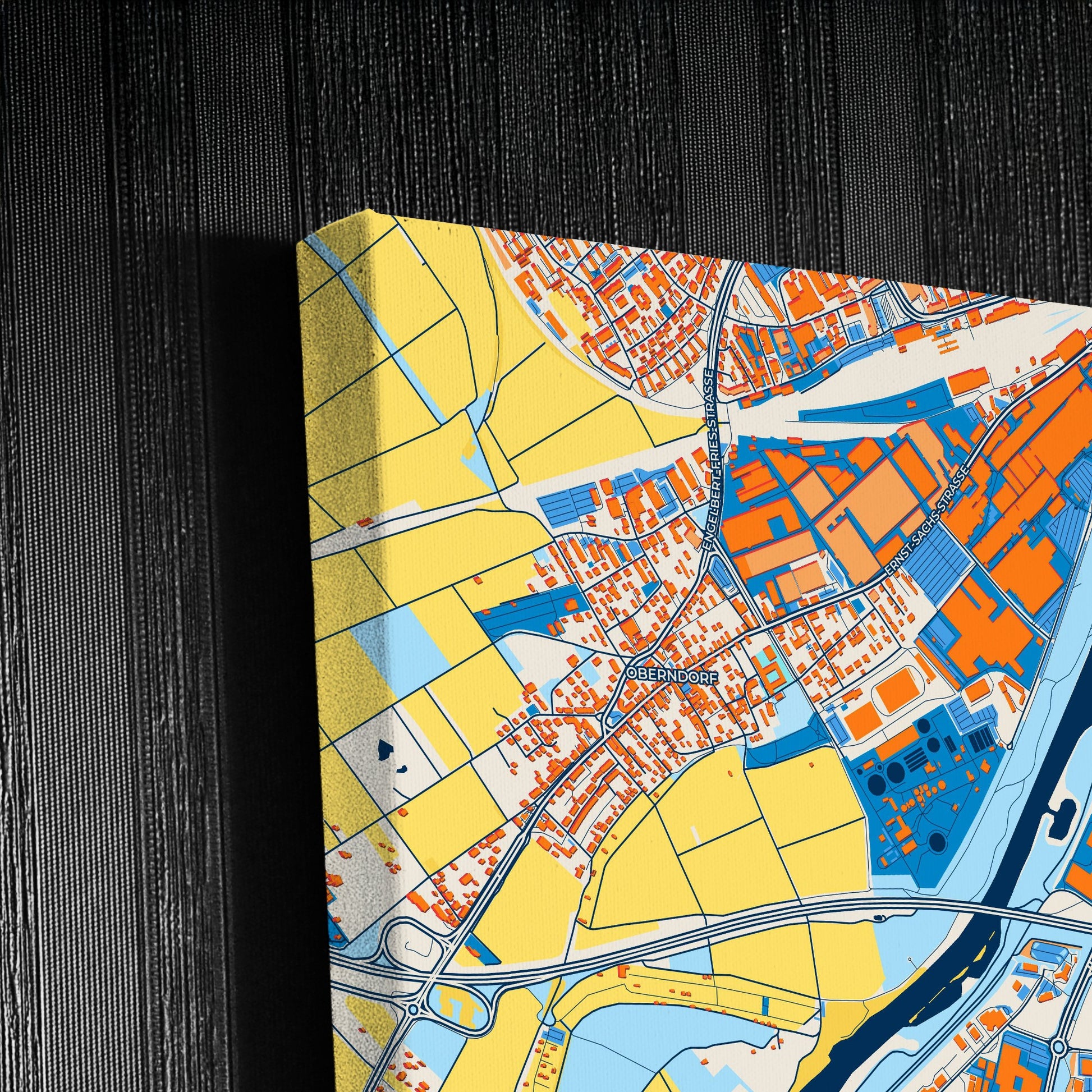 Maintal Germany Colorful City Map Canvas Print Detail
