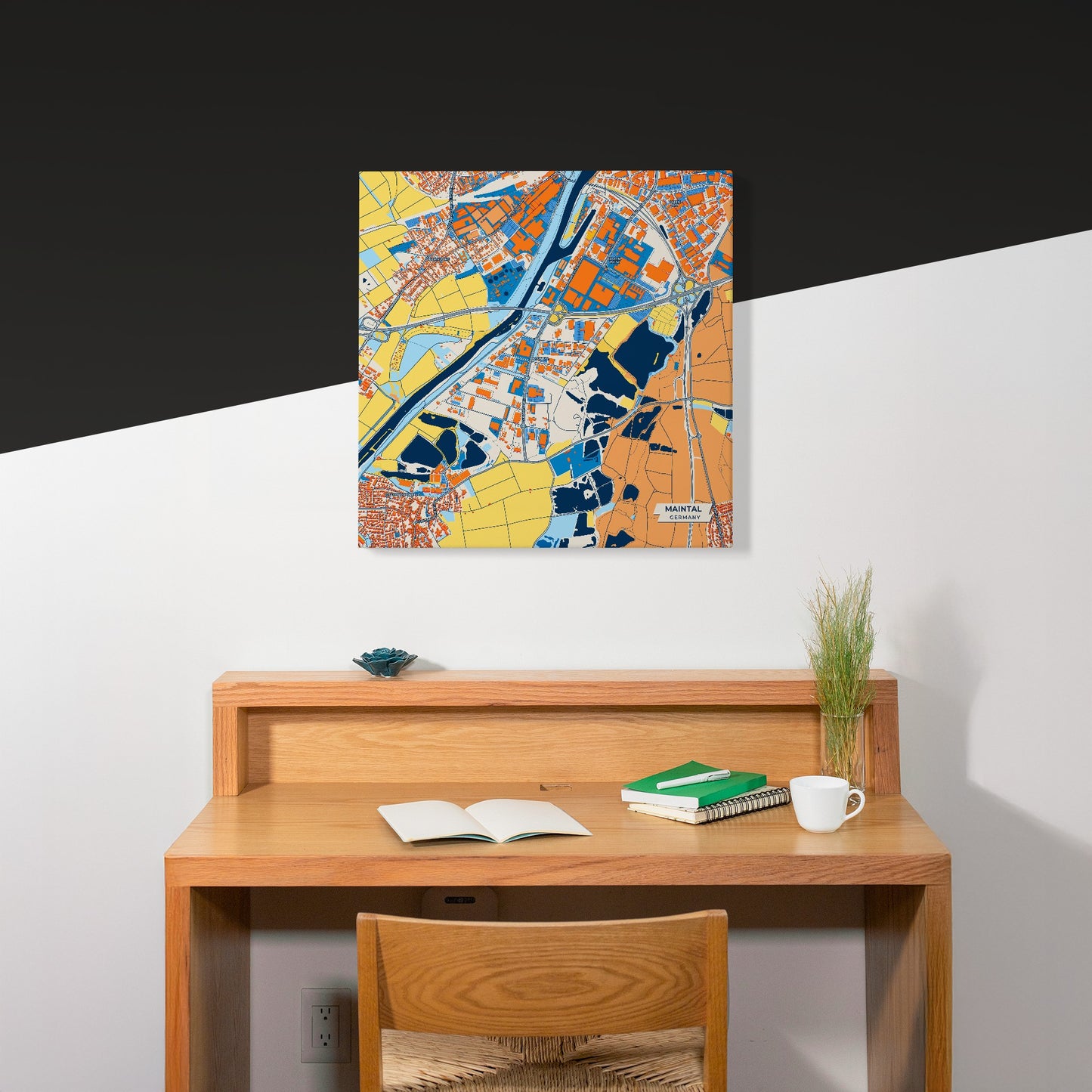 Maintal Germany Colorful City Map Canvas Print Scene