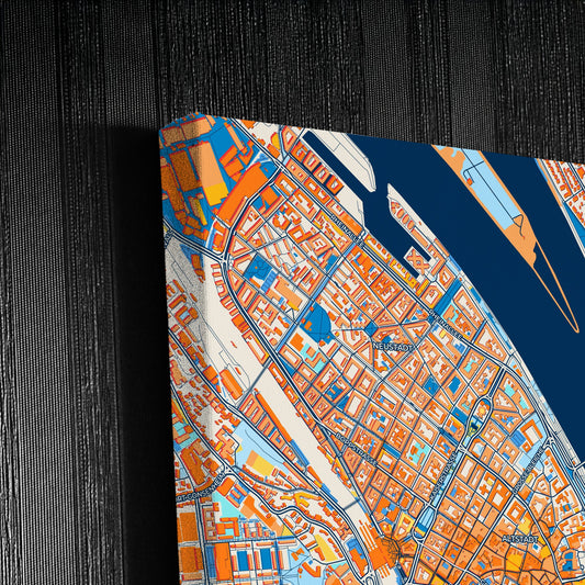 Mainz Germany Colorful City Map Canvas Print Detail