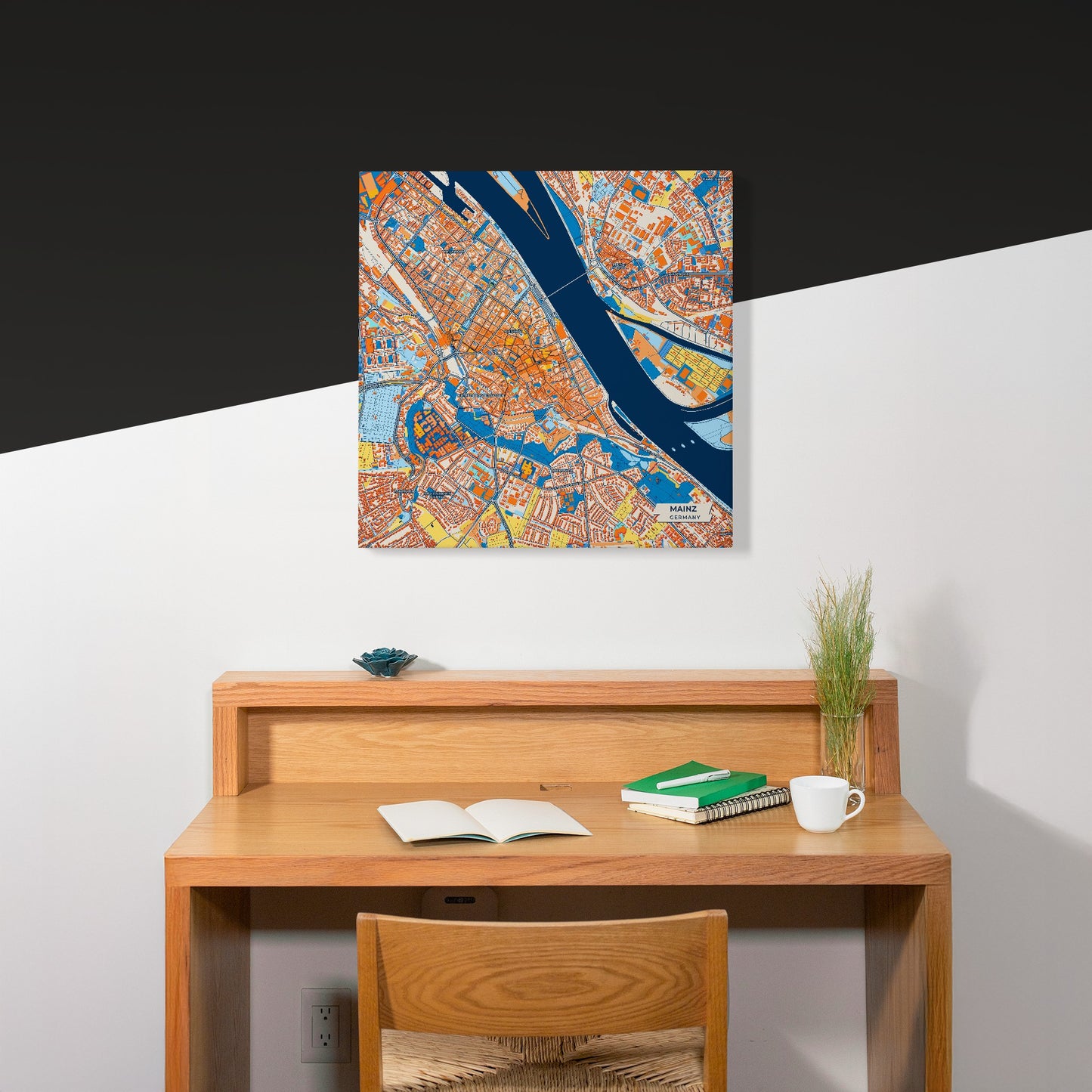 Mainz Germany Colorful City Map Canvas Print Scene